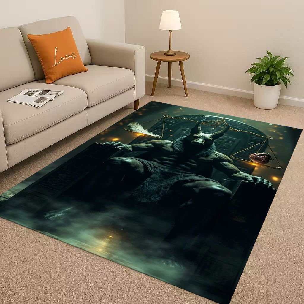 Dead God Anubis Pharaoh Ancient Egypt Cartoon Living Room Non-Slip Area Rug Carpet for Bedroom Playroom Sofa,Home Decor Doormat