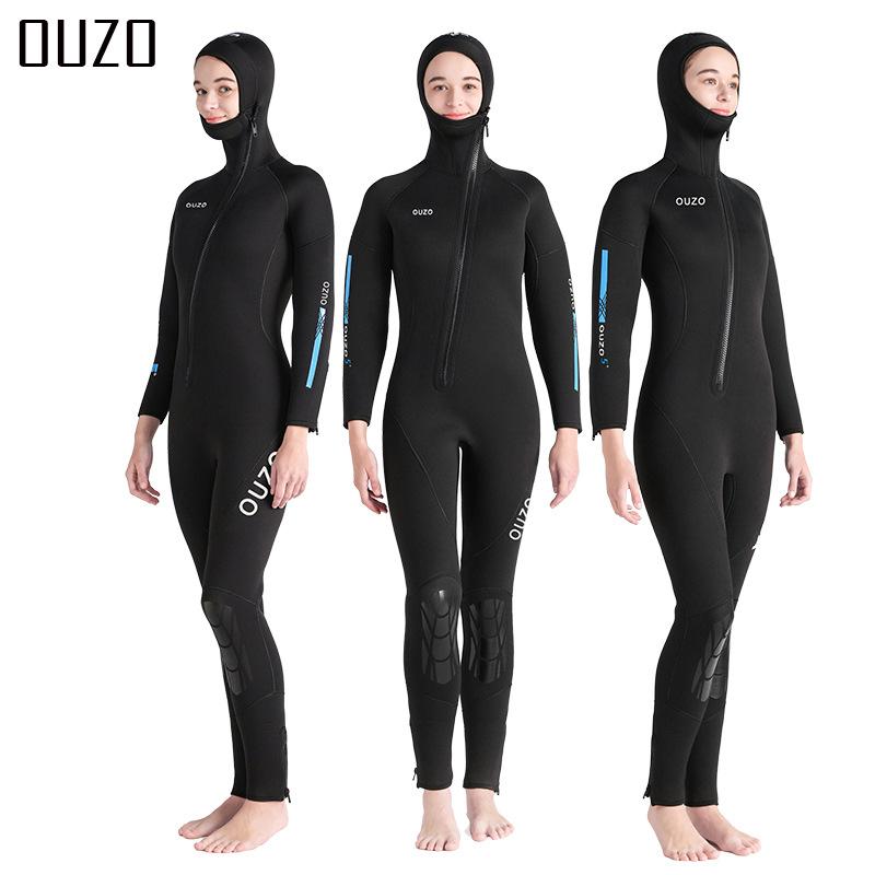 5MM Neoprene Wetsuit Men Women Scuba Diving Full Suit Spearfishing Swimwear Snorkeling Surfing One Piece Set Winter Keep Warm
