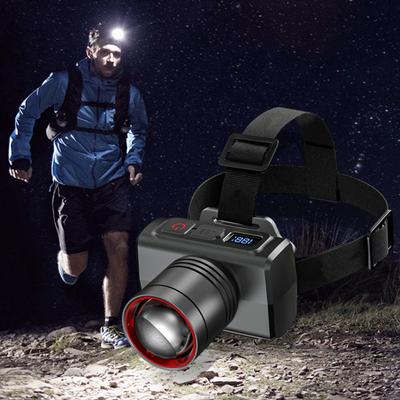 LED Headlamp Rechargeable Flashlight with Motion Sensor Digital Display High Lumens Waterproof Emergency Headlamp