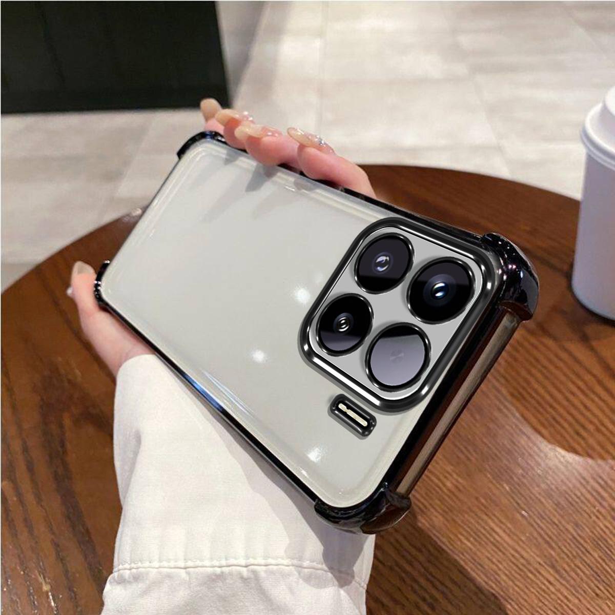 Case for Xiaomi 15 Electroplated Color Border Clear Phone Casing Cover Xiaomi 15 чёрный
