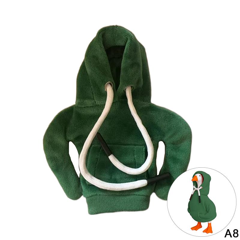 

6,5-дюймовый настольный гусь, наряды, толстовки, мини-костюм гуся для крыльца, регулируемый капюшон, статуэтка гуся, держатель для ключей, одежда, украшение для стола A8