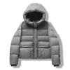 European trendy brand down jacket women's short model New Year's loose hooded thickened white duck down bread jacket winter coat