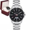 Men's Watch Bracelet Date Display Large Silver Quartz Box Beltimore