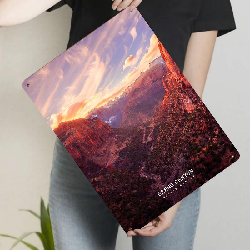 

Grand Canyon Sunset Landscape Metal Wall Art Home Decor Living Room 20x30cm（7.8x11.8inch）