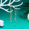 Vintage Temperament Zircon Water Drop Earrings For Women Korean Fashion Long Tassel Rhinestone Earring Wedding Party Jewelry