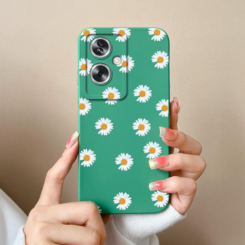Case For OPPO A79 A2 5G Flower Soft Liquid Silicone Camera Lens Protection Phone Shockproof Back Cover For OPPO A79 A2 Funda