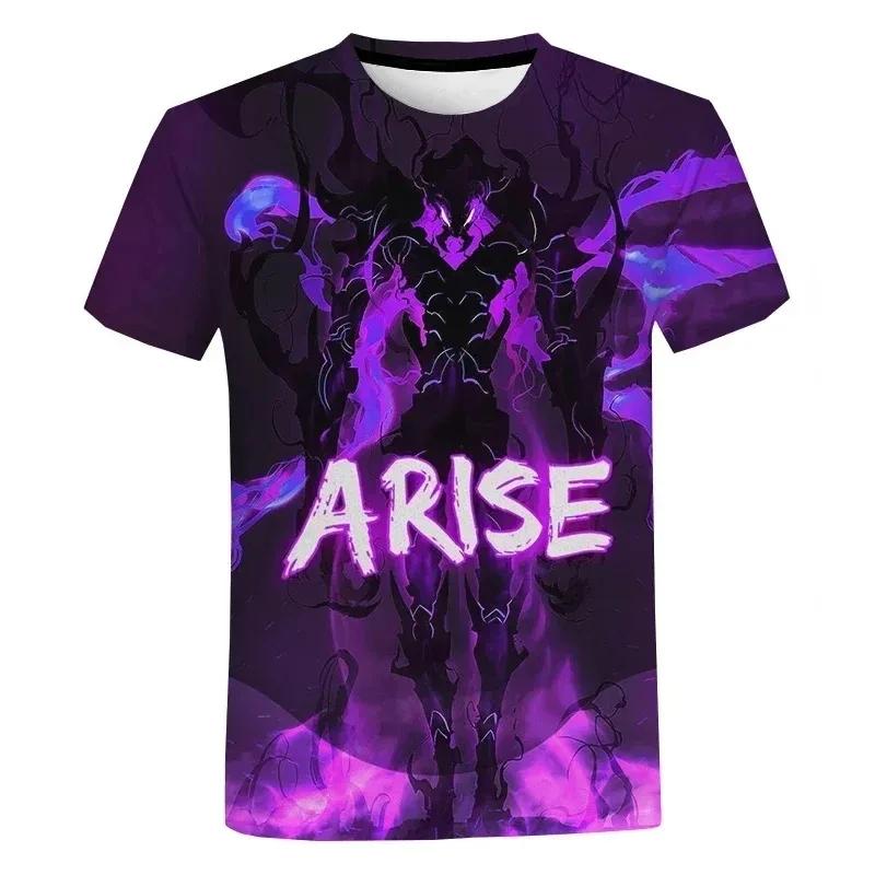 Corea Solo Leveling Anime Comics Stampa 3D ruolo hobby abbigliamento T-shirt Manica Corta Top Oversize Maglietta Asciugatura Rapida fan dell'animazione