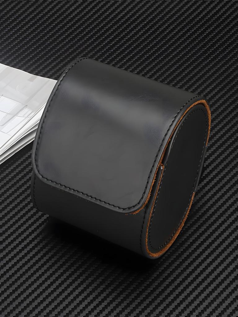 Audiophile watch case, single watch case, portable, PU leather, high-quality, stylish, suitable for travel, business trips, gifts, etc., black, 11 x