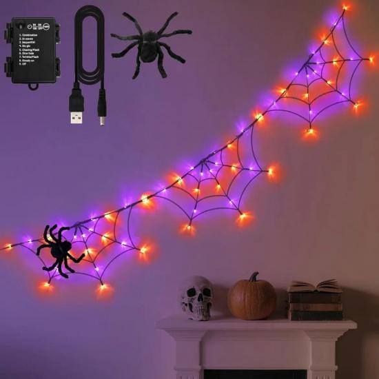 Halloween Spider’s Web Lights for Decoration
