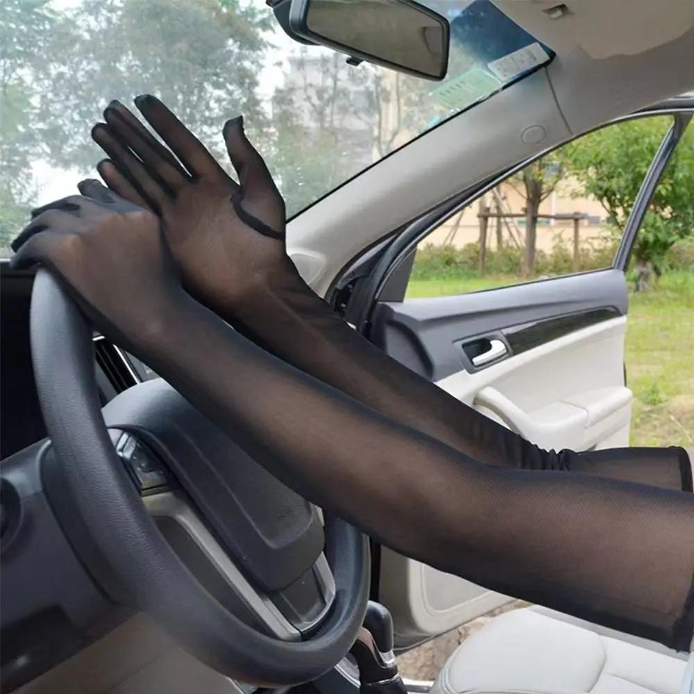 New Fashion Sexy Long Finger Arm Sleeve Anti-UV Party Dress Sunscreen Mittens Elasticity Mittens Ultra-Thin Gloves Mesh Gloves