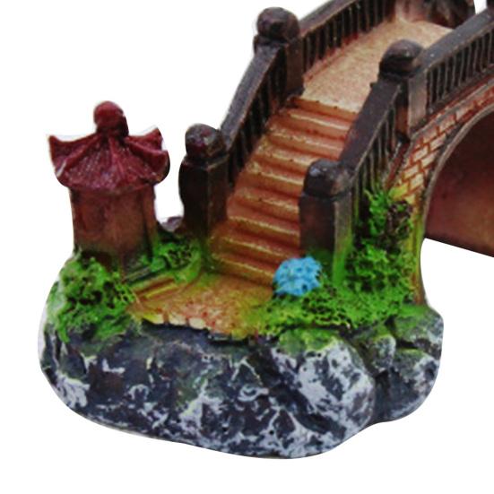 Three-eye Bridge Mini Aquarium Decoration Figurine Simulation Bridge for Fish Tank Home Decor