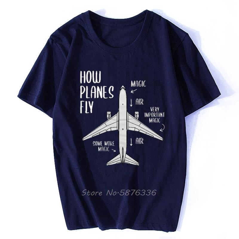 Novelty How  Fly Engineer Pilot Airplane TShirt Mens Short Sleeves Oversized Hip Hop  Printed T Shirts Top Tees