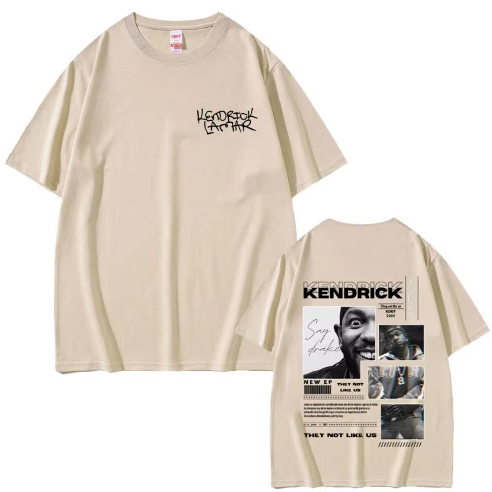 Rapper Kendrick Lamar They Not Like Us Merch T-shirts Male Vintage Casual T Shirt Men Women Fashion Cool Streetwear