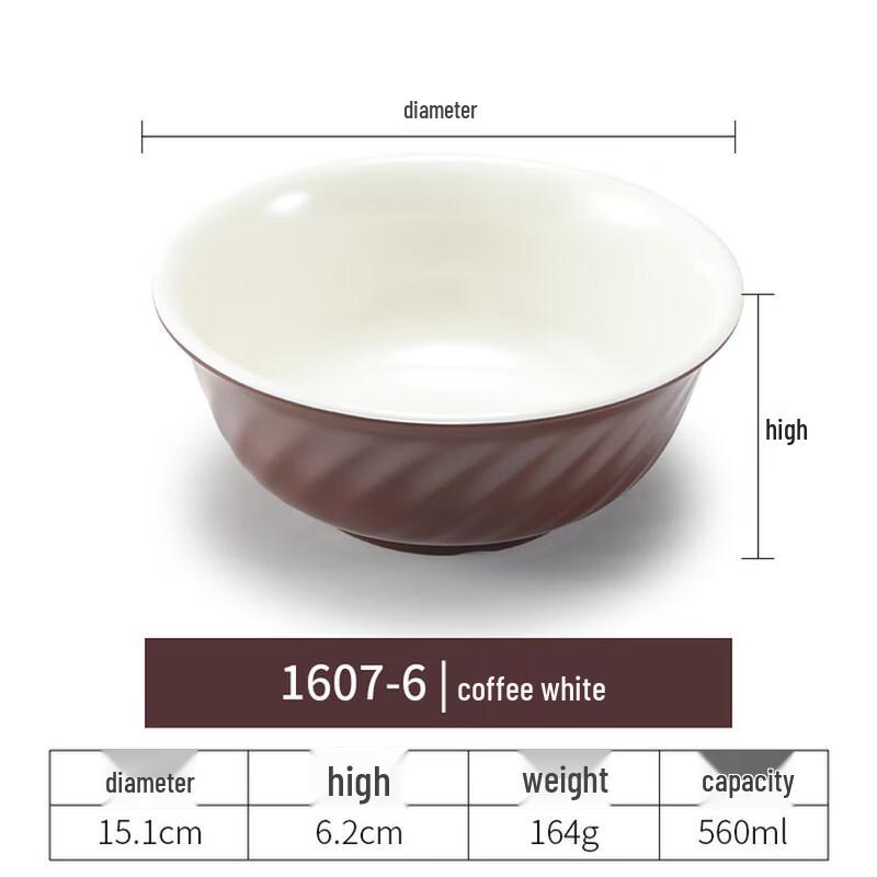Commercial Melamine Two-Tone Twill Serving Bowl