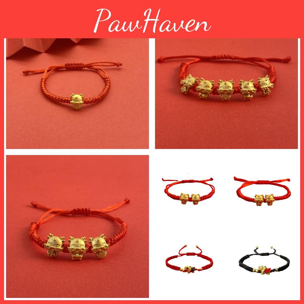 Traditional Chinese Dragon Year Lucky Dragon Red Rope Bracelet High-quality Alloy Material And Exquisite Plating