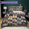 Guitar Music Pattern Bedding uilt Set uilt Cover Pillowcase Home Decoration Birthday Gift (1 * duvet cover + 2 * pillowcase  without core)56