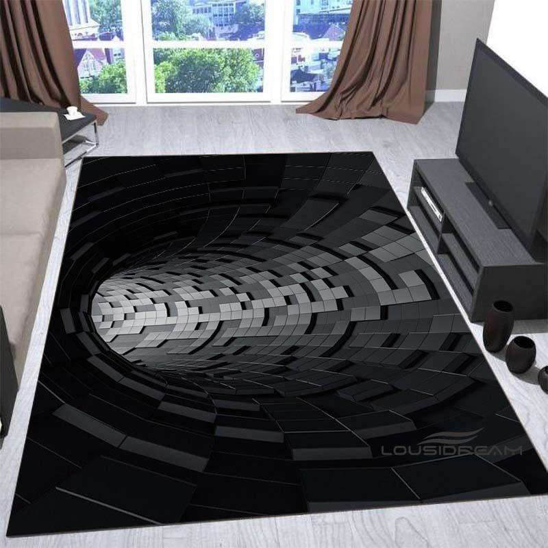 New3D Vortex Illusion Rug for Living Room, Home Decor, Sofa Table Large Area Rugs, Bedside Foot Mat Bedroom, Non-Slip Doormat