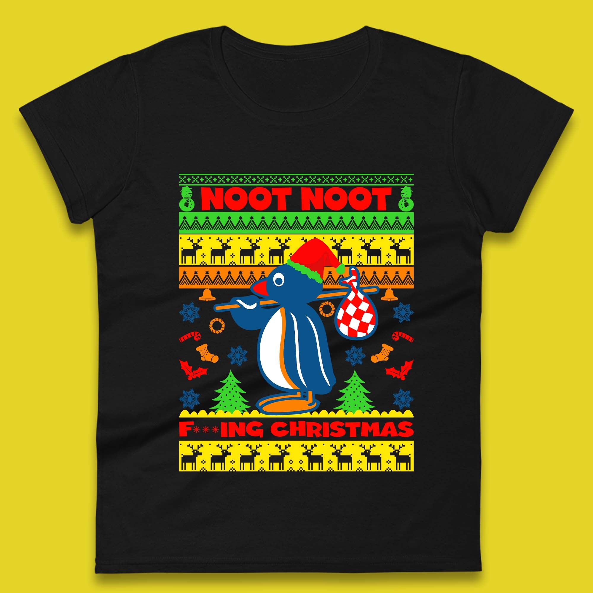 Penguin Noot Noot Christmas Womens T-Shirt Mens Tops Tees Unisex S