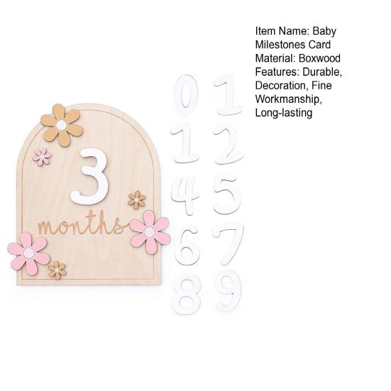 1 Set Baby Monthly Milestones Card Fine Workmanship Record Baby Growth Wooden Milestone Cards for Newborn