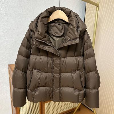 High-quality Ultra-light Zero-pressure Hooded Down Jacket for Women's 2025 Winter Fashion Thickened Puff Feeling Large Bread Jacket