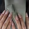 24Pcs Sweet Pink Almond Fake Nails Stiletto Pink Bowknot French Cute Pearl Bows Fake Nails Girls Women Wearable Manicure