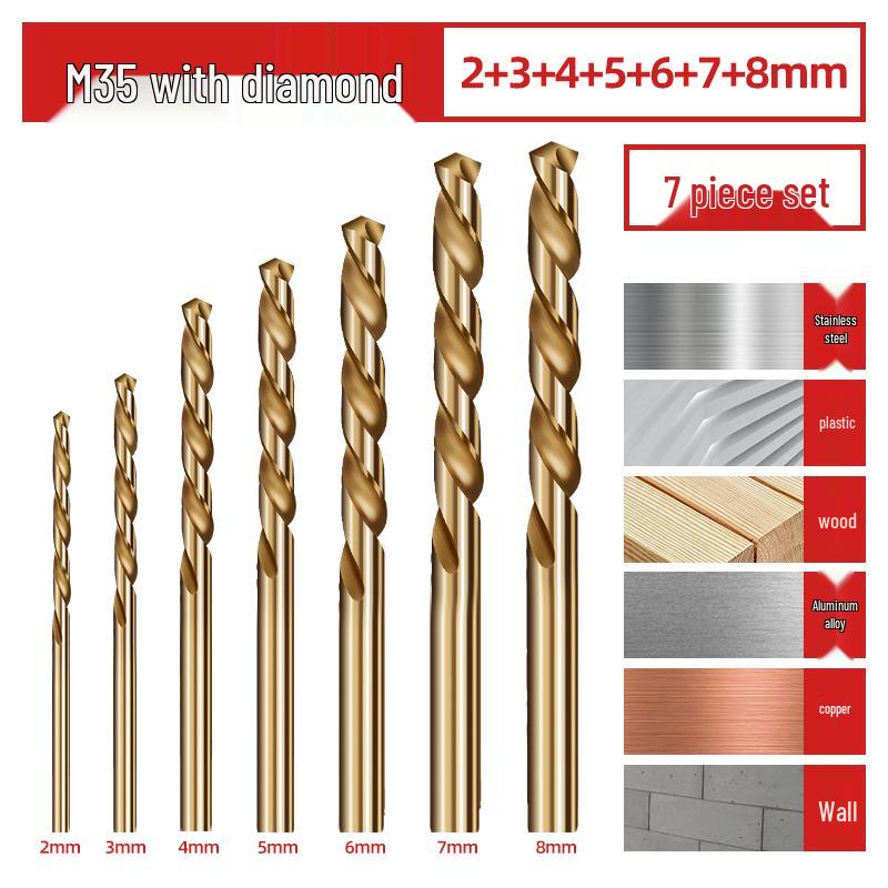 High-Strength German Stainless Steel Cobalt Drill Bit Set