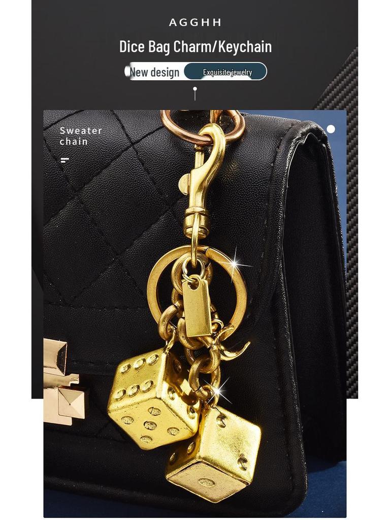 Good Luck Dice String 3D Bag Keychain
