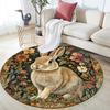Beautiful Rabbit Pattern Round rug,Carpet Rug for Living Room Bedroom Sofa Playroom Decor,Non-slip Floor Mat,Holiday Gifts and Birthday Gifts