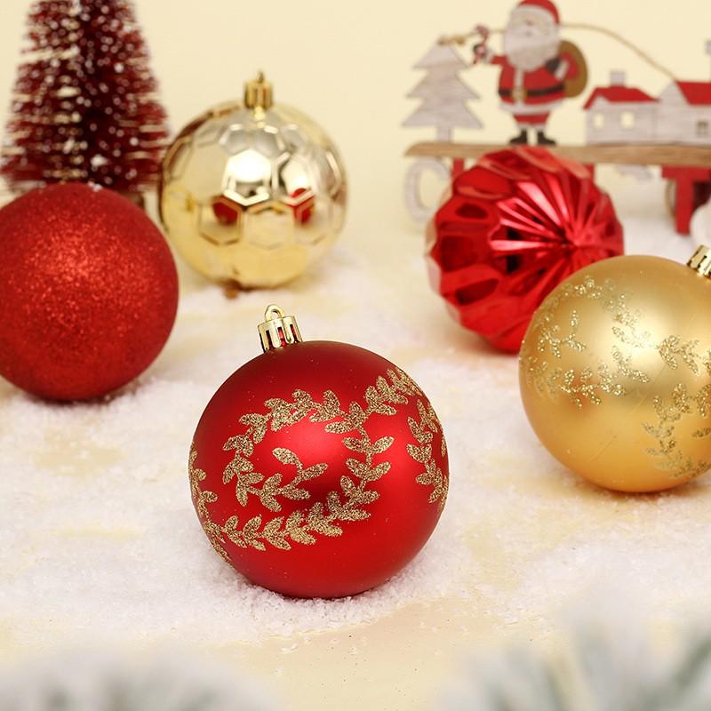 20pcs 8cm Assorted Shape Christmas Ornament Set Plastic Tree Decorations Holiday Party Home Decoration