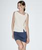 Hye Young Kim Boucle Asymmetrical Neck Sleeveless Top - Ivory