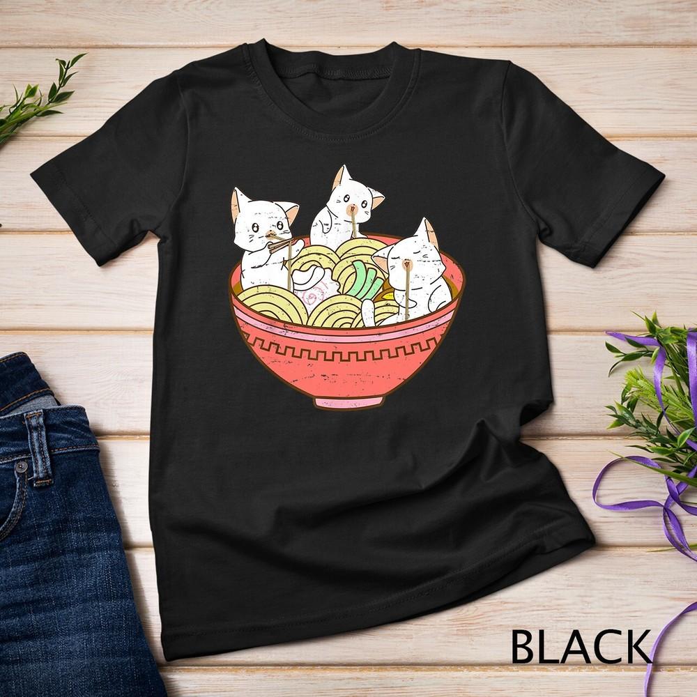 

Kawaii Anime Cat Japanese Ramen Noodles - Kitten Vintage T-Shirt Unisex T-shirt 3XL