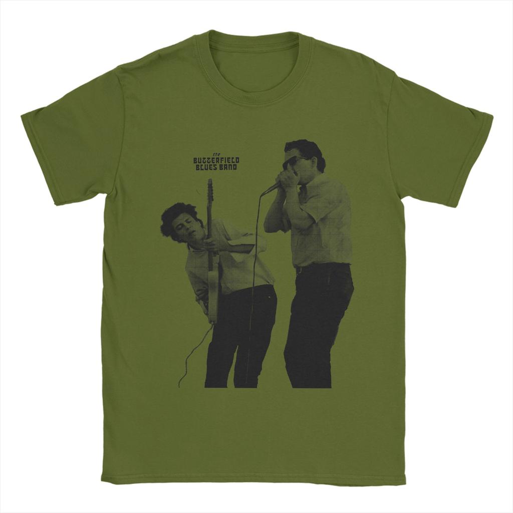 Printed Paul Butterfield Blues Band  T Shirt for Men Women  Pure Cotton Tee Shirt Short Sleeve Clothes