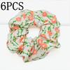6pcs/lot Hair Scrunchies Bands Scrunchy Ties Ropes Ponytail Holder for Women Accessories Fabric Headwear Ditsy Floral Sweet Cute