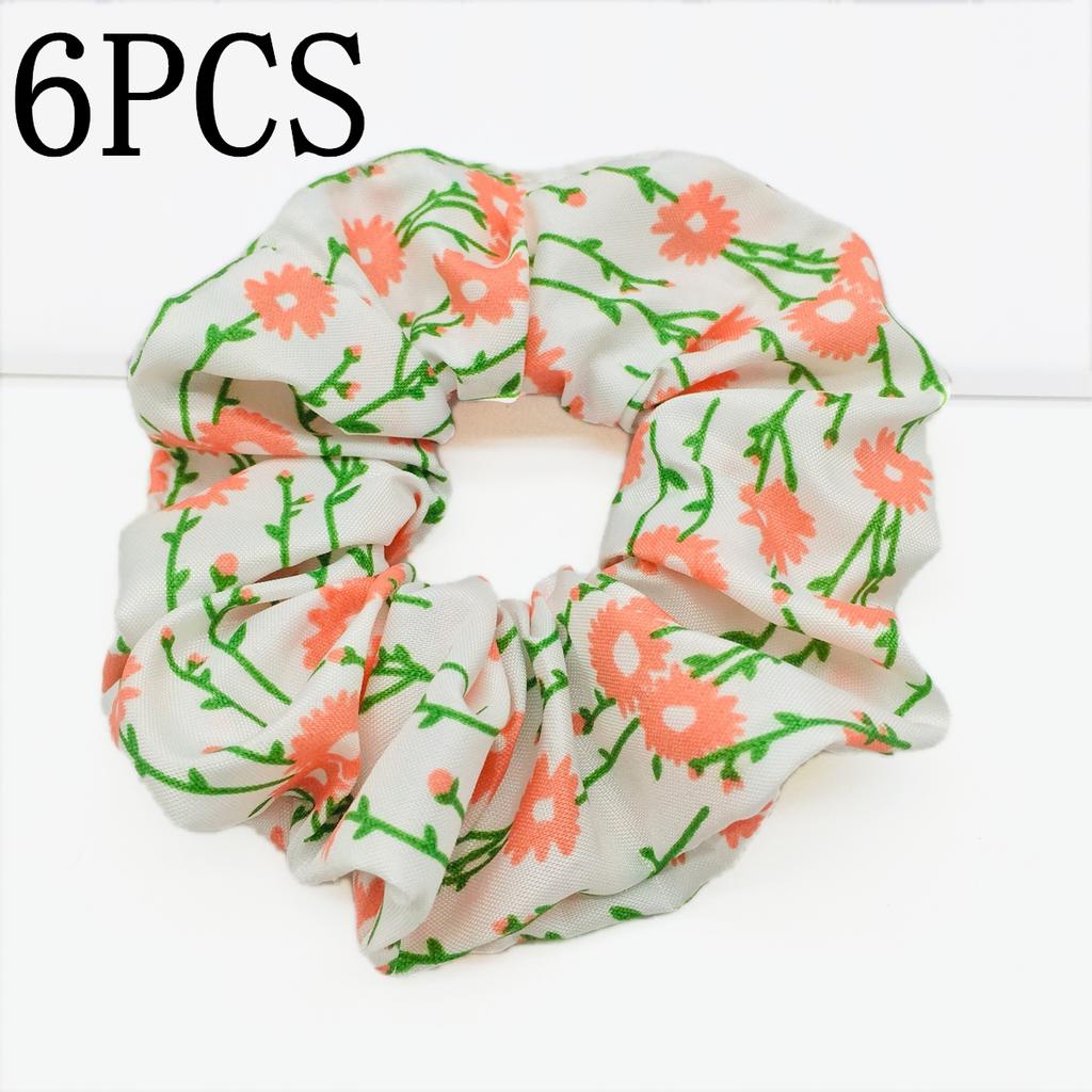 6pcs/lot Hair Scrunchies Bands Scrunchy Ties Ropes Ponytail Holder for Women Accessories Fabric Headwear Ditsy Floral Sweet Cute