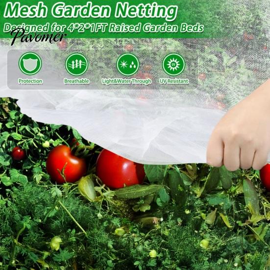 Outdoor Plant Safety Barrier Garden Netting for Raised Bed, Fine Mesh Cover with Drawstring, Breathable Greenhouse Bird Insect Vegetables Seedlings