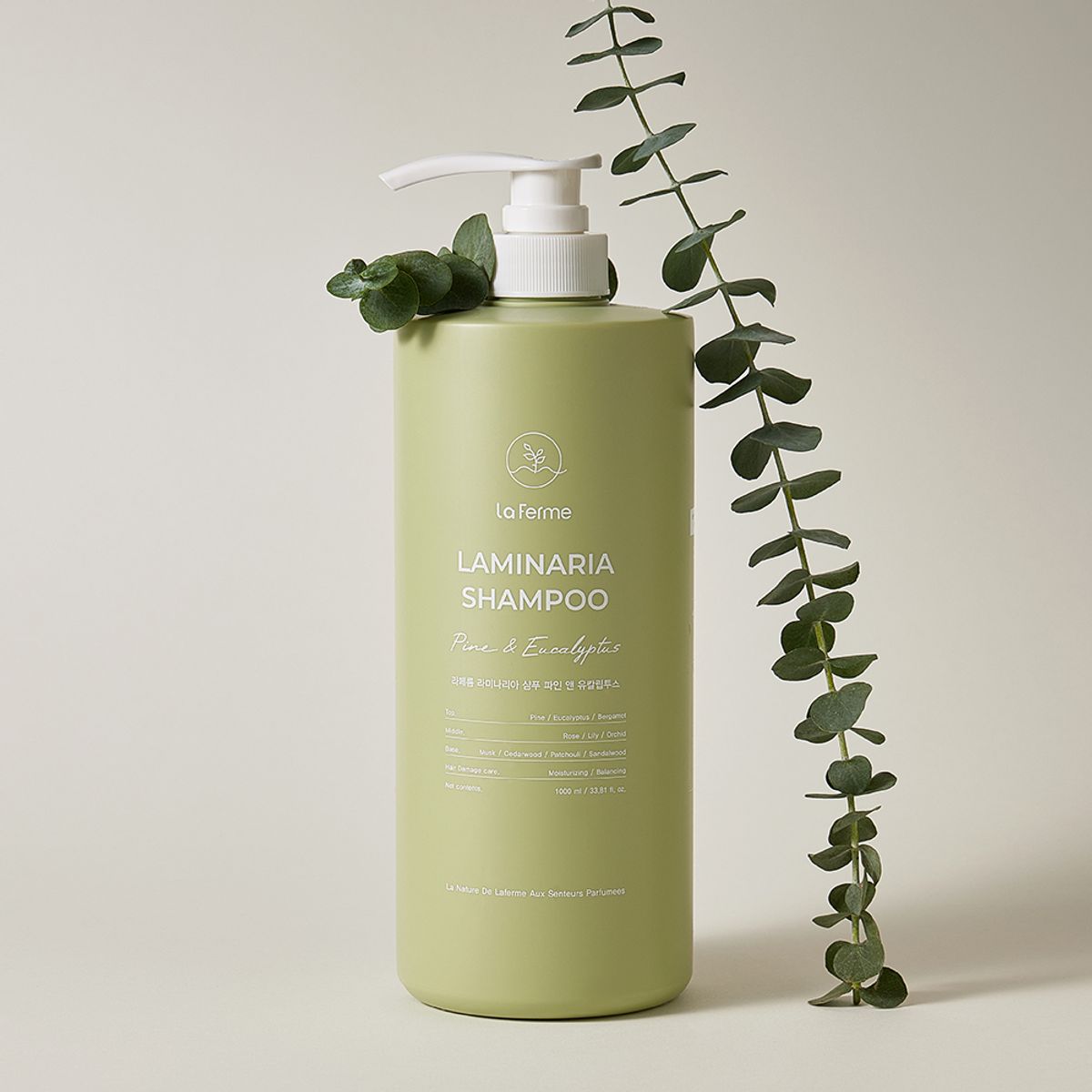 Laminaria Shampoo Pine & Eucalyptus 1000ml + Free Gift Set of 6 Sachets