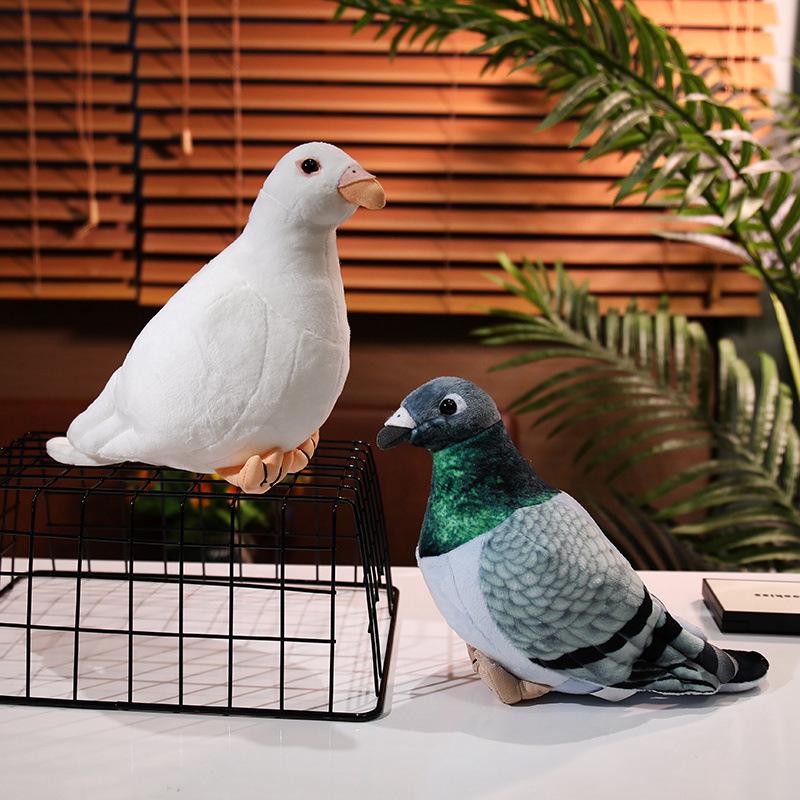 White Dove Carrier Pigeon Plush Toy - Cartoon Bird Ornament for Children's Birthday Gift