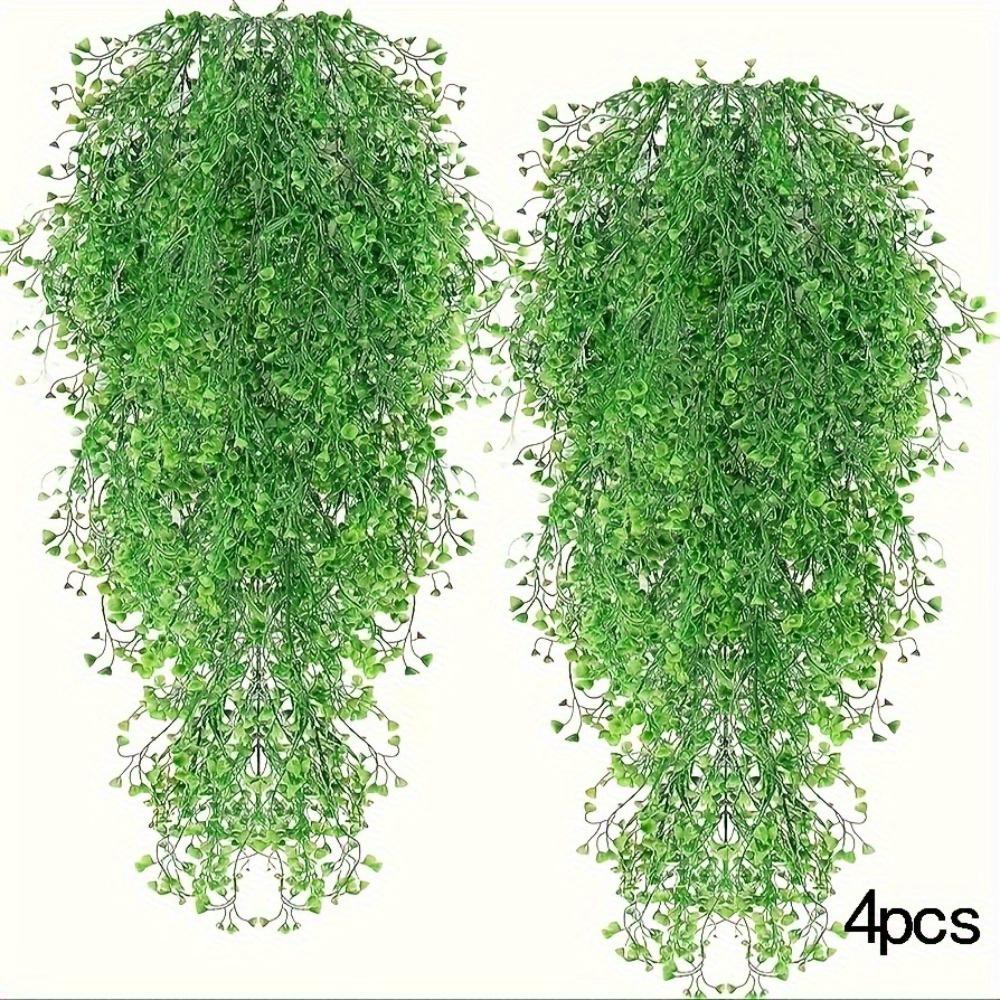 

4-Pack Vibrant Artificial Hanging Wisteria Flowers - Durable UV Resistant Faux Plants with Versatile Indoor & Outdoor Decorative Uses, Easy Wall Mount зелёный