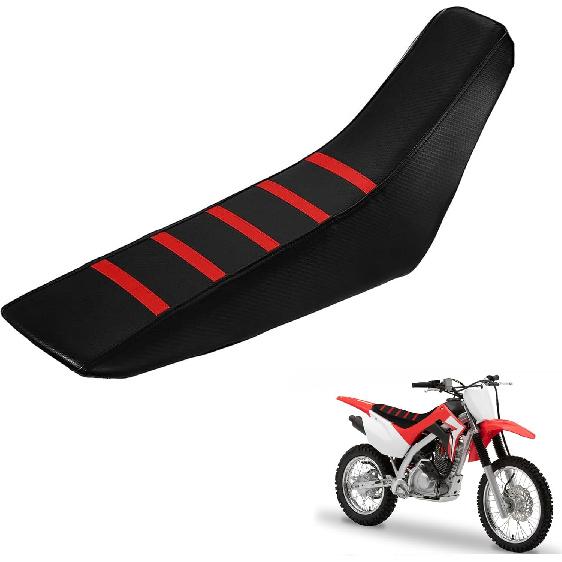 Ribbed Dirt Bike Seat Cover Gripper Soft for CRF 110 125F CRF110F CRF125F 2023 2024 2025 Pit Bike Non-Slip Surface Protector Black