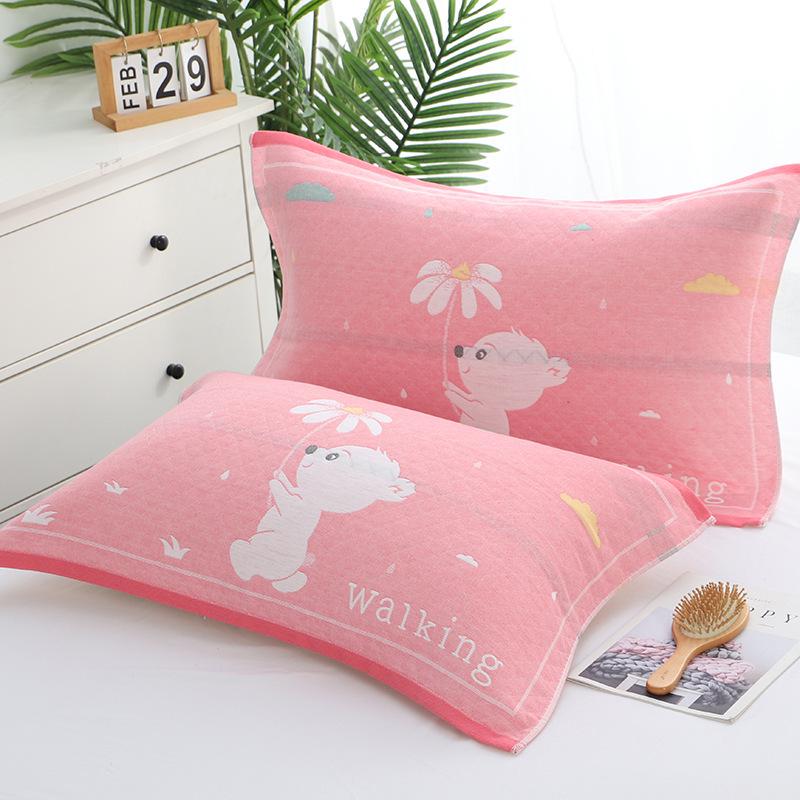 Three-Layer Gauze Cotton Pillowcases: Dirt-Resistant, Mite-Proof, Soft, Thickened, No Pilling or Shedding.