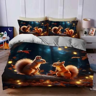 Squirel Soft Duvet Cover Soft Duvet Cover Featuring Squirel Patern Suitable for Children Kids Plus Adult Peoples Soft Comfortable Plus Breathable