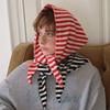 Women Wool Knitted Triangle Scarf Shawl For Winter Warm Soft Striped Triangle Bandana Lady Wool Scarves Poncho Stoles