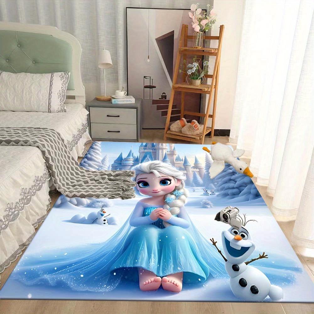 1pc Frozen Elsa Pattern Carpet Area Rug, Bedroom, and Playroom Durable, Stain-Resistant, and Easy to Clean, Living Room