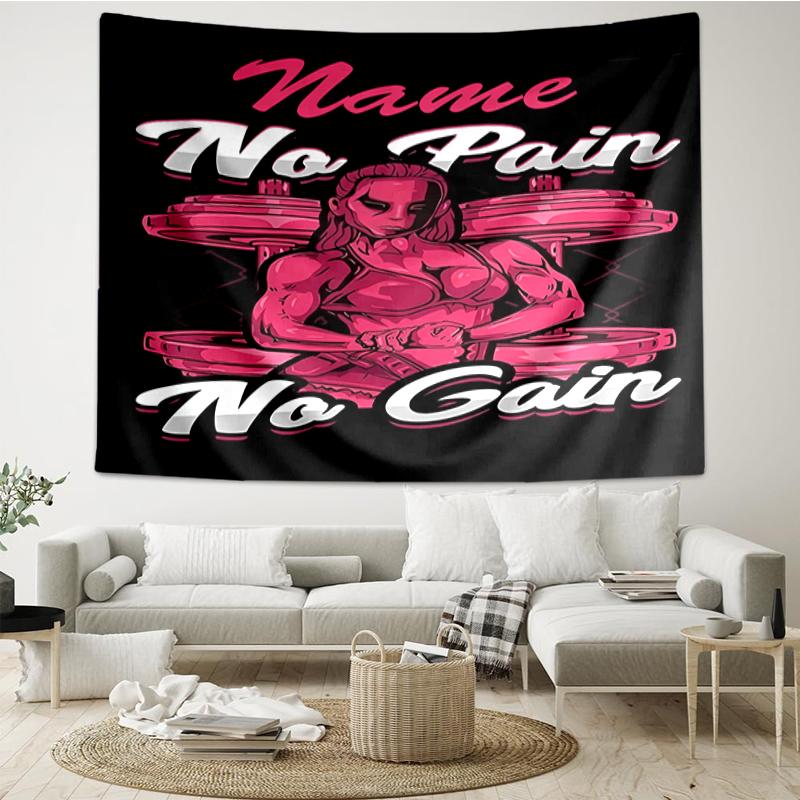 Custom Name weightlifting Print Tapestry, Backdrop, Easy Setup, Ideal for Bedroom, Office & Living Room, with Aesthetic Wall Hanging Decor.