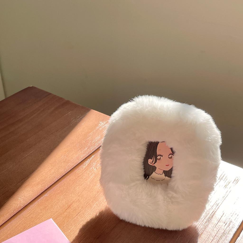 Kawaii Plush Photocard Holder Winter Warm Idol Photo Card Display Stand 3inches Photo Frame
