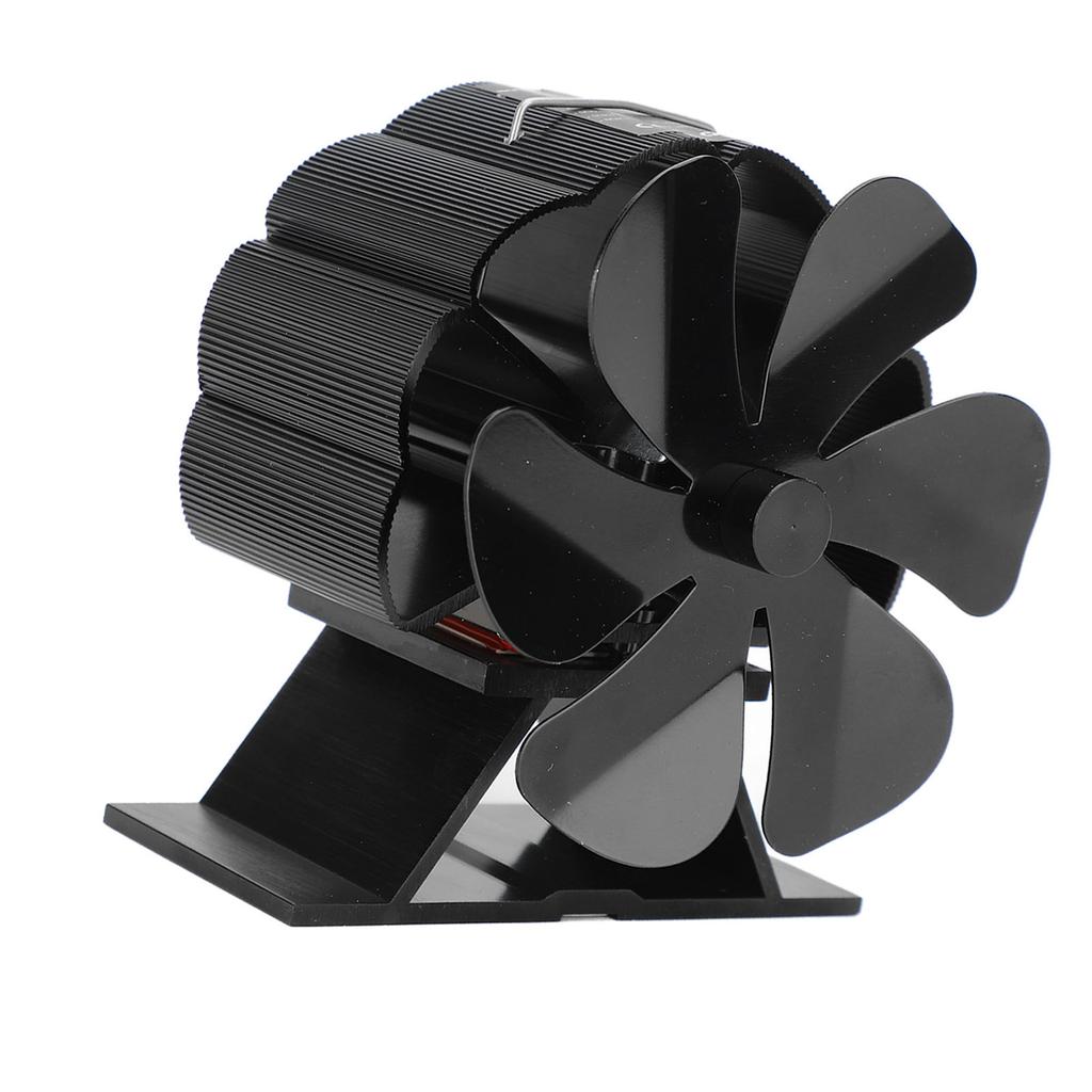 Heat Powered Fireplace Fan 6 Blade Auto Start Aluminum Alloy Under 25dB Silent Thermal Fan for Stove Accessories