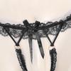 Mens Frilly Lace Thongs Bowknot Elastic Waistband G-string T-back Lingerie