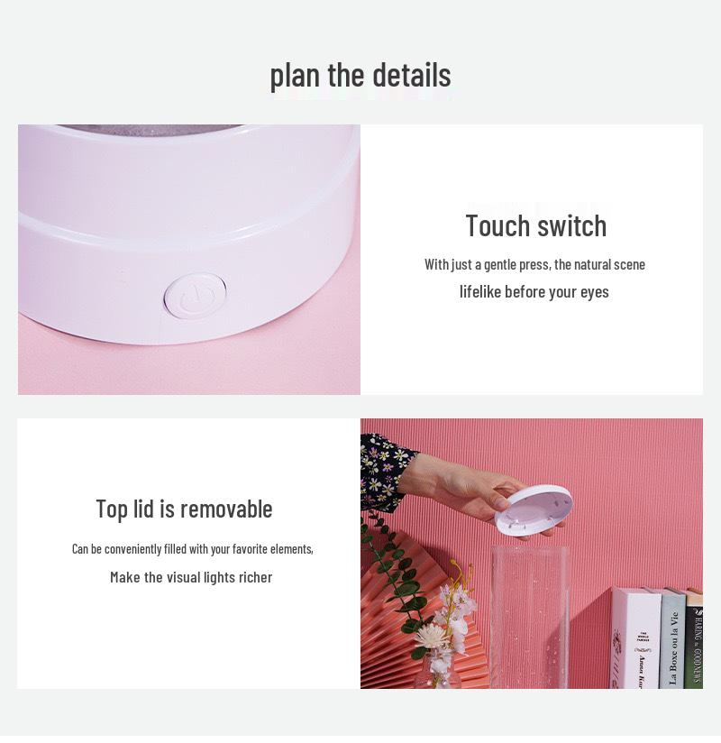 Color-Changing LED Night Light: Bubble Cylinder Fish Tank for Home Decor