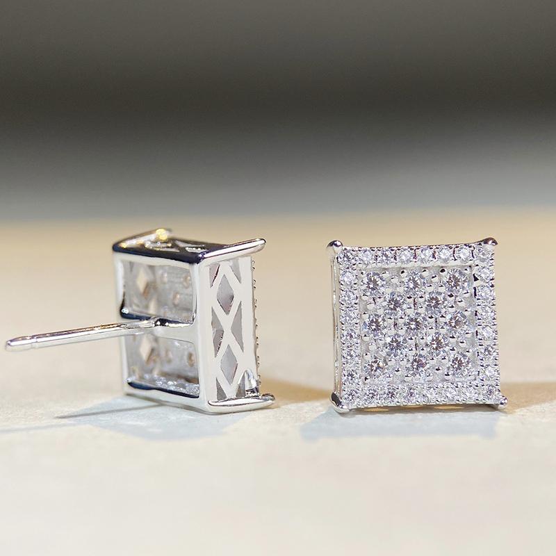 

CAOSHI Fashion Contracted Stud Earrings for Women Square Design Versatile Wedding Party Accessories Cubic Zirconia Zircon Gifts