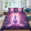 Anime Buddha Statue 3D Gedrucktes Bettwäsche-Set Einzelgröße Mit 2 Kissenbezügen Cartoon Bettdecke Bettbezug